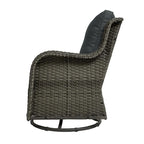 Outdoor Rattan Wicker Swivel Rocking Chair With Cushions