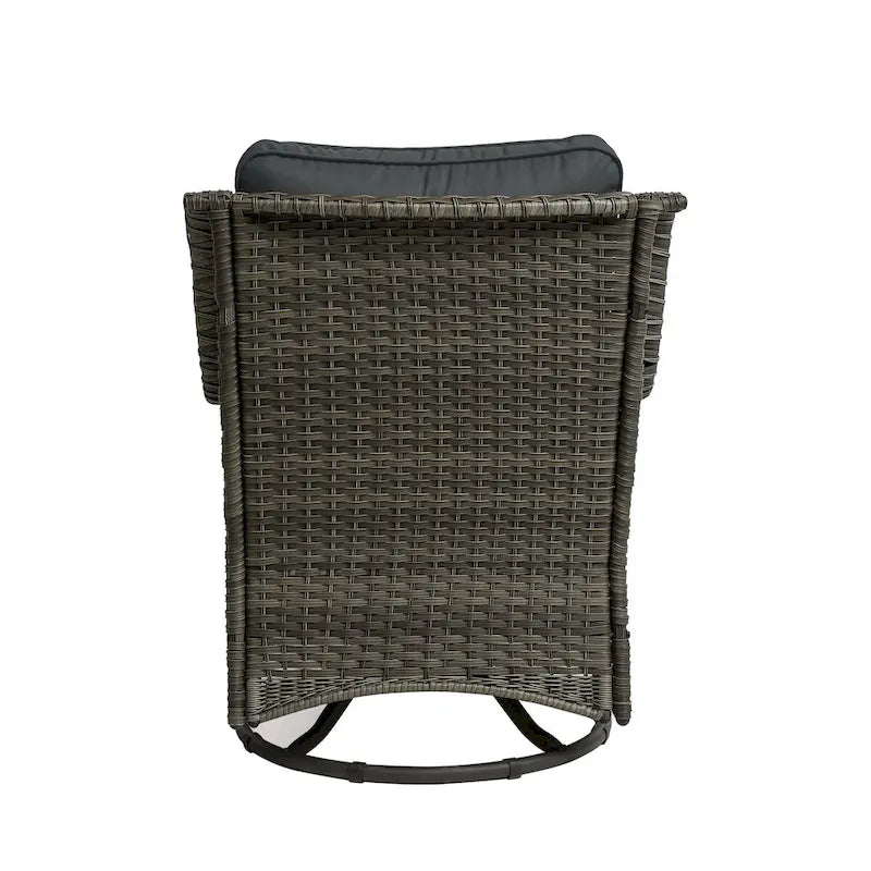 Outdoor Rattan Wicker Swivel Rocking Chair With Cushions