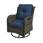 Outdoor Rattan Wicker Swivel Rocking Chair With Cushions