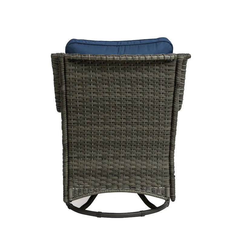 Outdoor Rattan Wicker Swivel Rocking Chair With Cushions