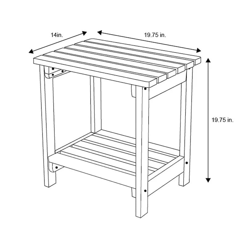 Luca 19.75 Rectangular Outdoor Patio Side Table