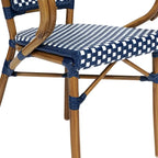 All-Weather Commercial Paris Chair with Bamboo Print Metal Frame - N/A