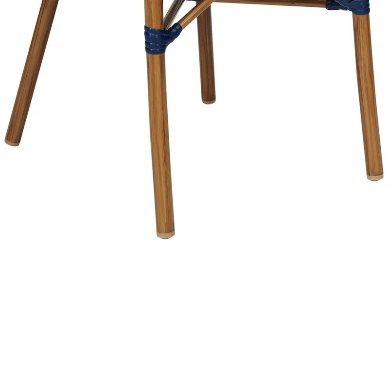 All-Weather Commercial Paris Chair with Bamboo Print Metal Frame - N/A