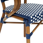 All-Weather Commercial Paris Chair with Bamboo Print Metal Frame - N/A