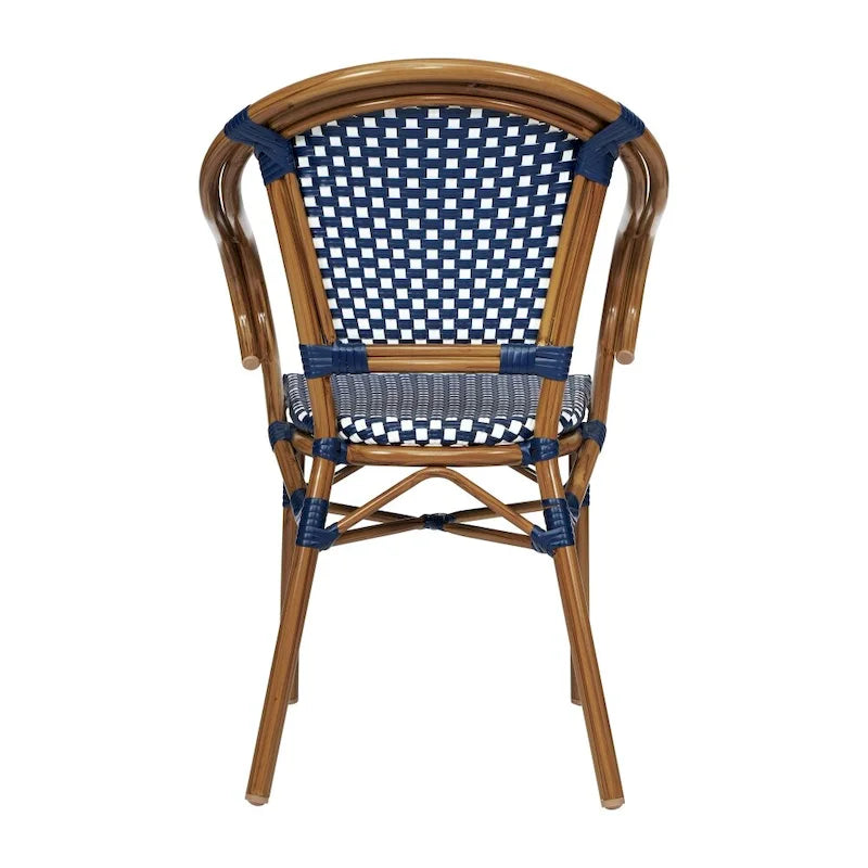 All-Weather Commercial Paris Chair with Bamboo Print Metal Frame - N/A