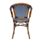 All-Weather Commercial Paris Chair with Bamboo Print Metal Frame - N/A