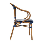 All-Weather Commercial Paris Chair with Bamboo Print Metal Frame - N/A