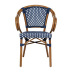 All-Weather Commercial Paris Chair with Bamboo Print Metal Frame - N/A