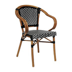 All-Weather Commercial Paris Chair with Bamboo Print Metal Frame - N/A