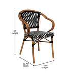 All-Weather Commercial Paris Chair with Bamboo Print Metal Frame - N/A