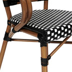 All-Weather Commercial Paris Chair with Bamboo Print Metal Frame - N/A