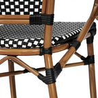 All-Weather Commercial Paris Chair with Bamboo Print Metal Frame - N/A