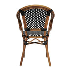 All-Weather Commercial Paris Chair with Bamboo Print Metal Frame - N/A
