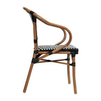 All-Weather Commercial Paris Chair with Bamboo Print Metal Frame - N/A