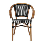 All-Weather Commercial Paris Chair with Bamboo Print Metal Frame - N/A