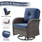 Pocassy Patio Swivel Rocker Chairs with Side Table