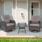Pocassy Patio Swivel Rocker Chairs with Side Table