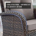 Pocassy Patio Swivel Rocker Chairs with Side Table