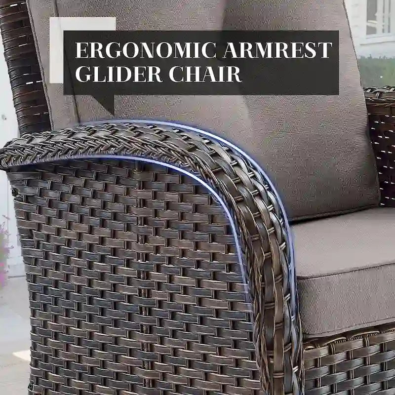 Pocassy Patio Swivel Rocker Chairs with Side Table
