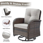 Pocassy Patio Swivel Rocker Chairs with Side Table