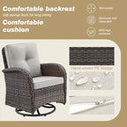 Pocassy Patio Swivel Rocker Chairs with Side Table