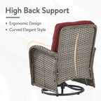Pocassy Patio Swivel Rocker Chairs with Side Table