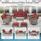 Pocassy Patio Swivel Rocker Chairs with Side Table