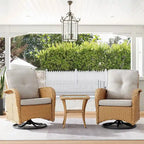 Pocassy Patio Swivel Rocker Chairs with Side Table
