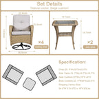 Pocassy Patio Swivel Rocker Chairs with Side Table