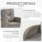 Pocassy Patio Swivel Rocker Chairs with Side Table