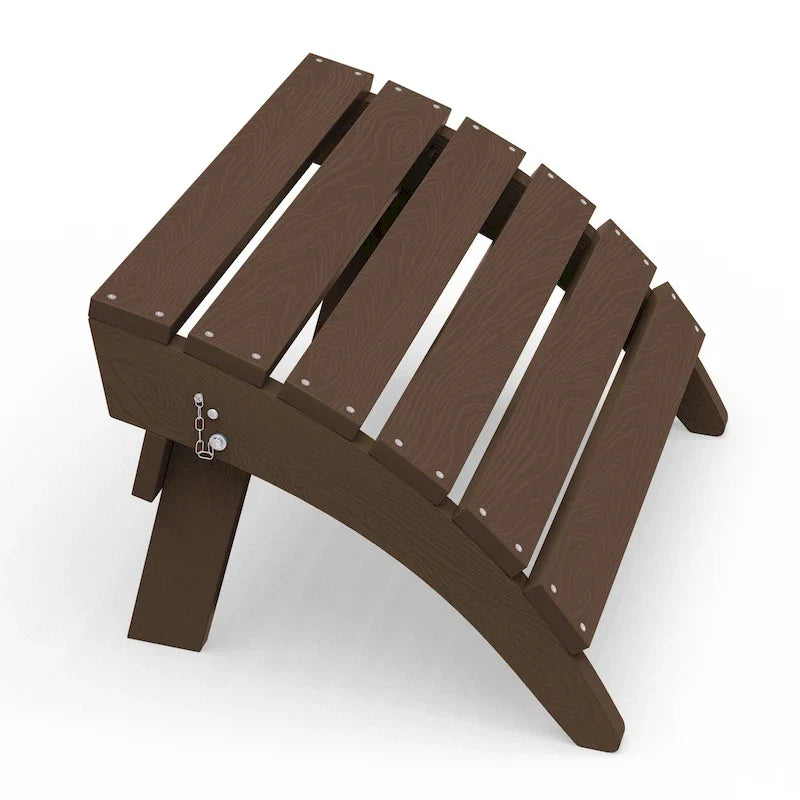 HDPE Folding Adirondack Ottoman, No-Assembly Outdoor Footrest,Fade Resistant Patio Footstool for Adirondack chair
