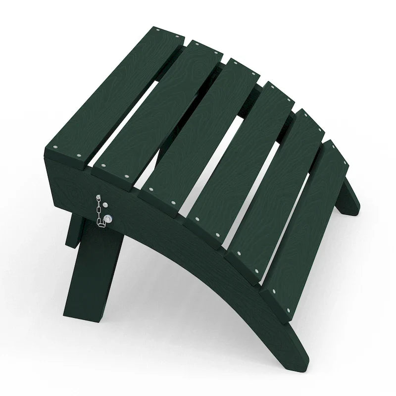 HDPE Folding Adirondack Ottoman, No-Assembly Outdoor Footrest,Fade Resistant Patio Footstool for Adirondack chair