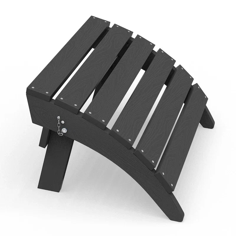 HDPE Folding Adirondack Ottoman, No-Assembly Outdoor Footrest,Fade Resistant Patio Footstool for Adirondack chair
