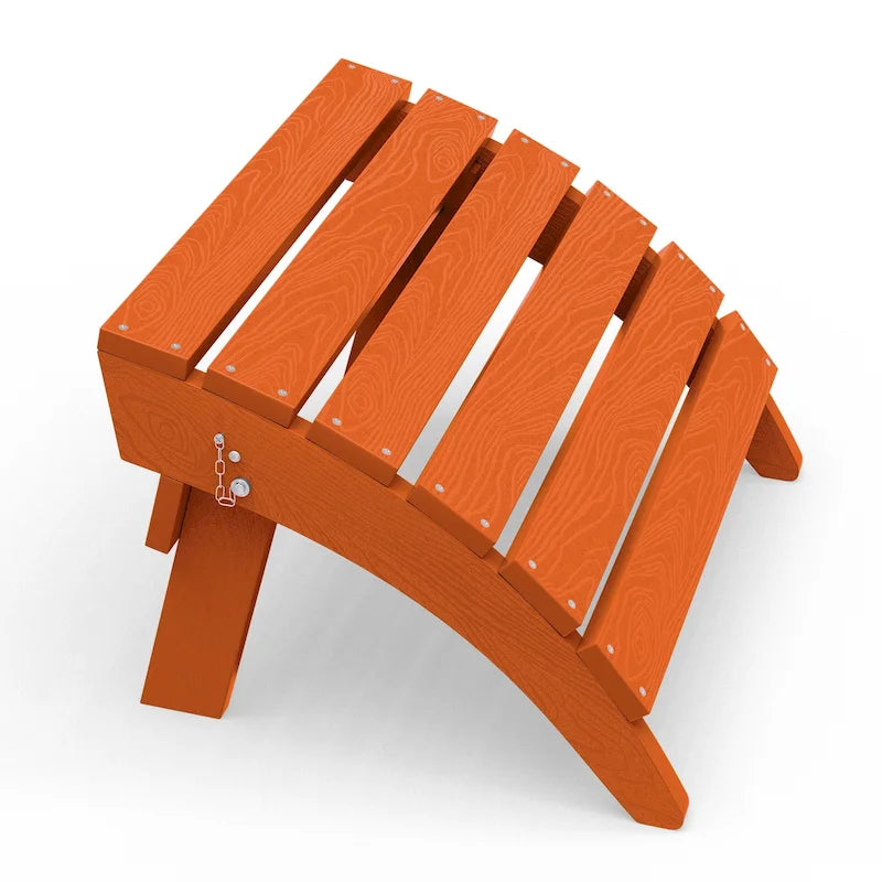 HDPE Folding Adirondack Ottoman, No-Assembly Outdoor Footrest,Fade Resistant Patio Footstool for Adirondack chair