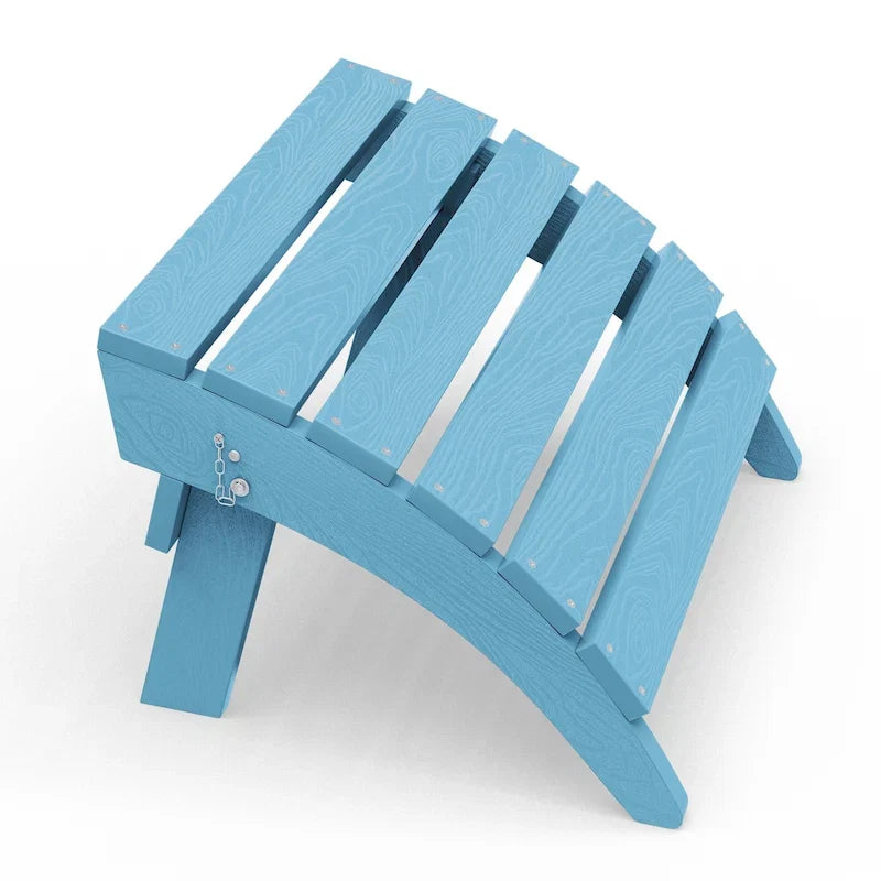 HDPE Folding Adirondack Ottoman, No-Assembly Outdoor Footrest,Fade Resistant Patio Footstool for Adirondack chair