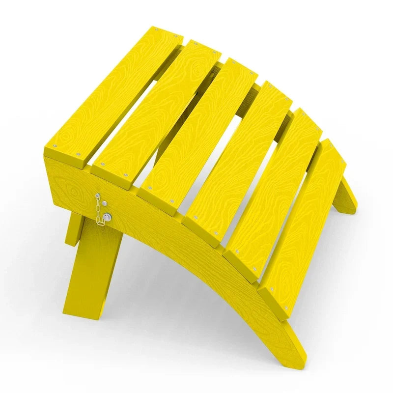 HDPE Folding Adirondack Ottoman, No-Assembly Outdoor Footrest,Fade Resistant Patio Footstool for Adirondack chair