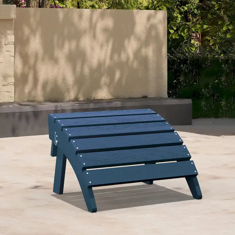 HDPE Folding Adirondack Ottoman, No-Assembly Outdoor Footrest,Fade Resistant Patio Footstool for Adirondack chair