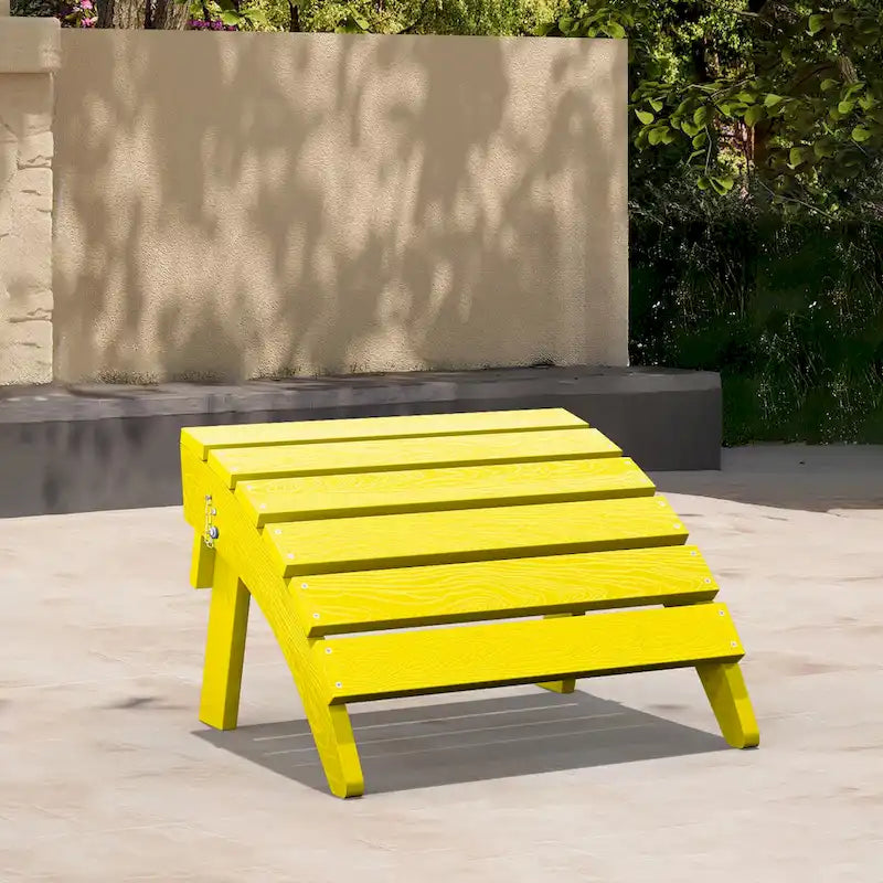 HDPE Folding Adirondack Ottoman, No-Assembly Outdoor Footrest,Fade Resistant Patio Footstool for Adirondack chair