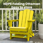 HDPE Folding Adirondack Ottoman, No-Assembly Outdoor Footrest,Fade Resistant Patio Footstool for Adirondack chair