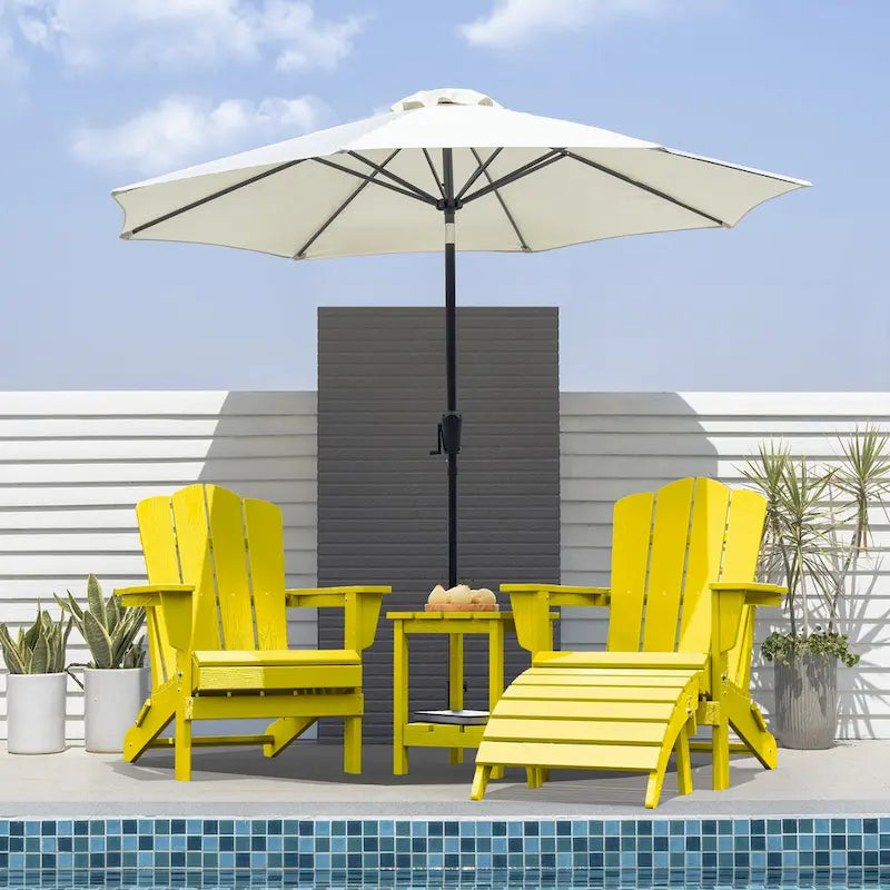 HDPE Folding Adirondack Ottoman, No-Assembly Outdoor Footrest,Fade Resistant Patio Footstool for Adirondack chair