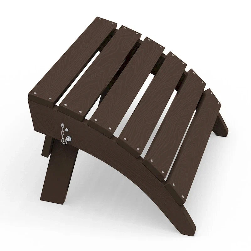HDPE Folding Adirondack Ottoman, No-Assembly Outdoor Footrest,Fade Resistant Patio Footstool for Adirondack chair