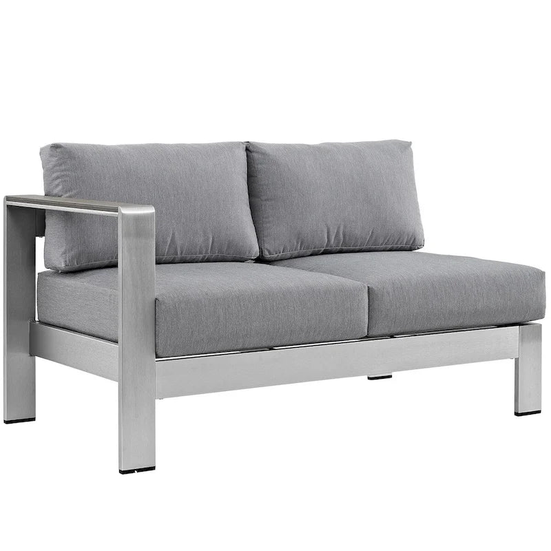 Beach Aluminum Outdoor Patio Left-Arm Loveseat
