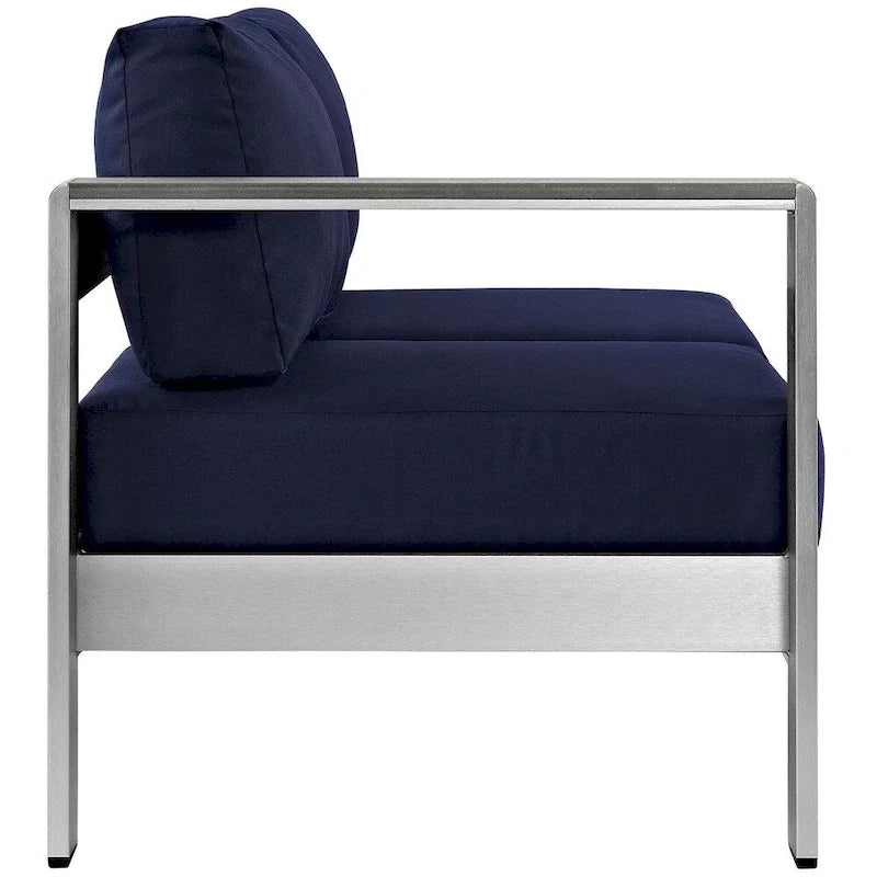 Beach Aluminum Outdoor Patio Left-Arm Loveseat
