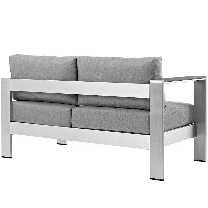 Beach Aluminum Outdoor Patio Left-Arm Loveseat