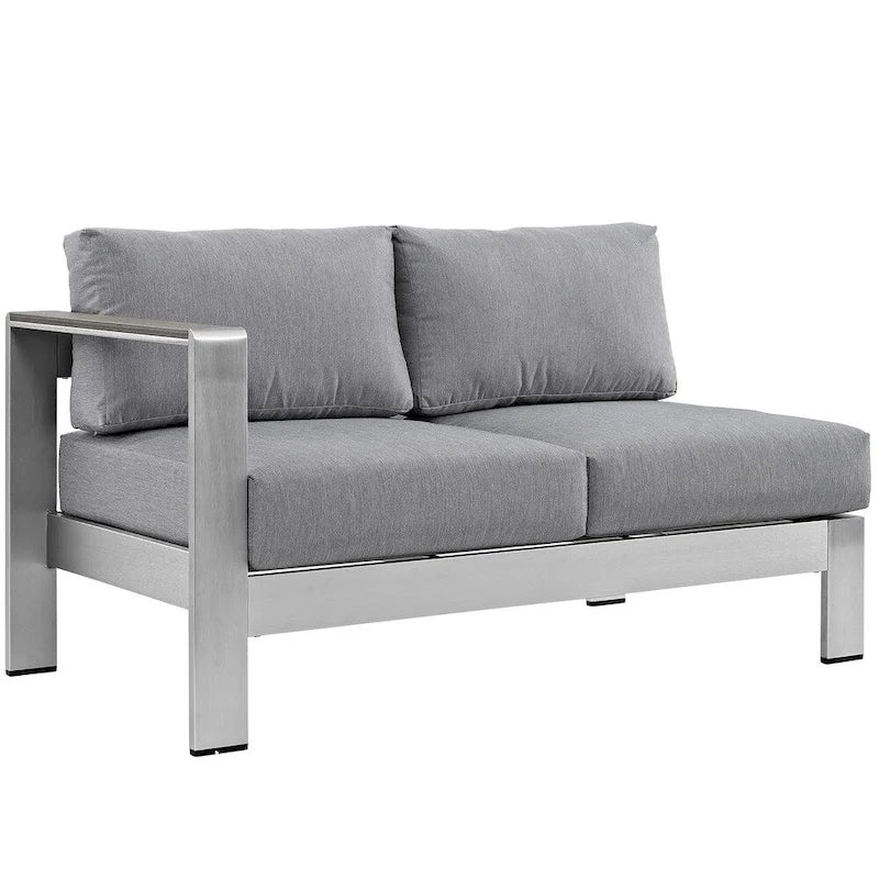 Beach Aluminum Outdoor Patio Left-Arm Loveseat