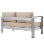 Beach Aluminum Outdoor Patio Left-Arm Loveseat