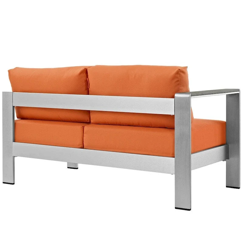Beach Aluminum Outdoor Patio Left-Arm Loveseat