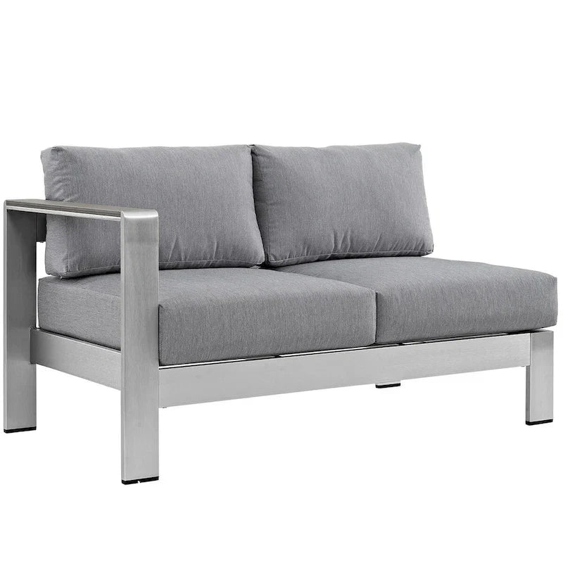 Beach Aluminum Outdoor Patio Left-Arm Loveseat