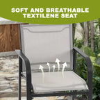 Nuu Garden Outdoor 2-Piece Textilene High Bar Stools, Gray