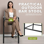 Nuu Garden Outdoor 2-Piece Textilene High Bar Stools, Gray